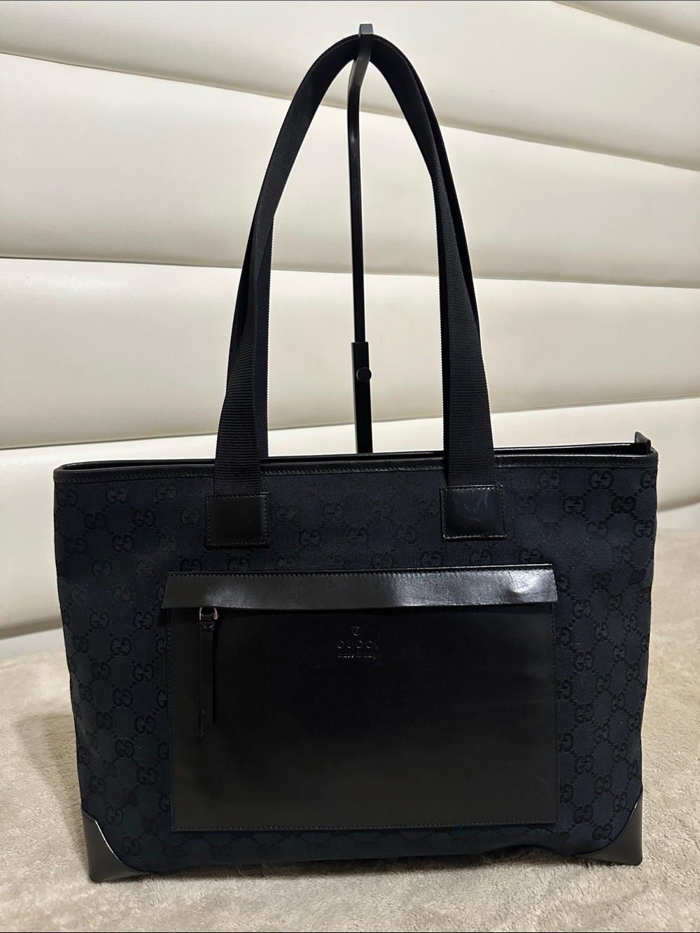 Gucci Black GG Shoulder Tote